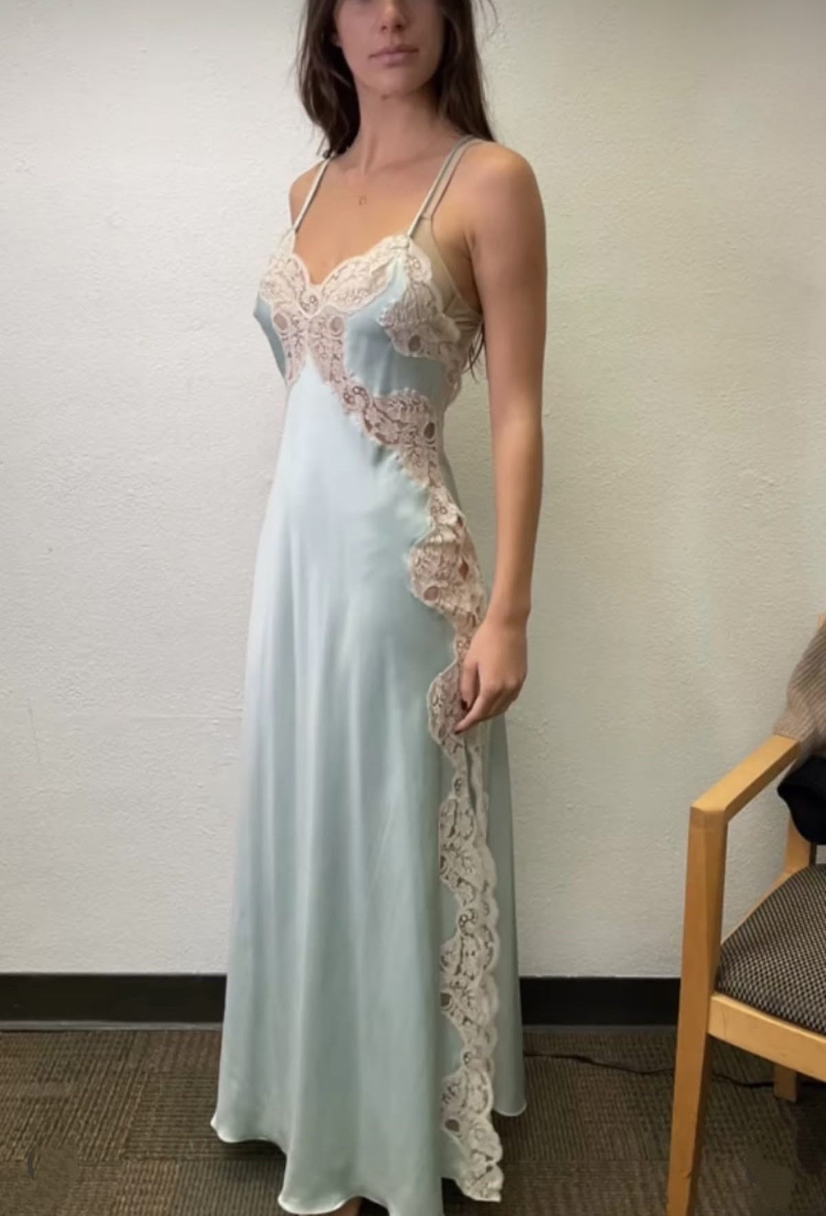 Girlhomeshops-Blue fashion light blue lace long satin prom dresses evening dresses party dresses fashion gh5156