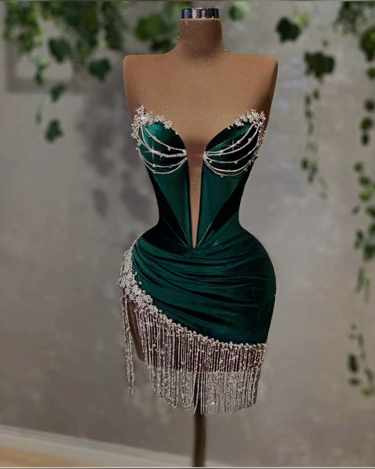 Green Sexy Beaded Short Satin Homecoming Dress Prom Dress Birthday Dress Cocktail Party Dress gh4934