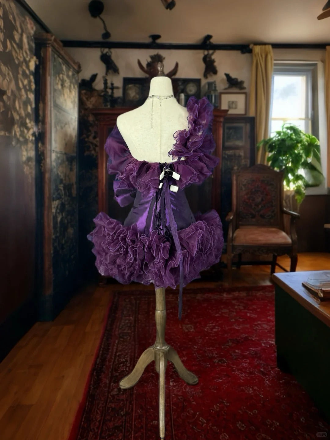 Girlhomeshops-Purple Unique Tulle Princess Short Formal Homecoming Dress Birthday Party Dress gh5357