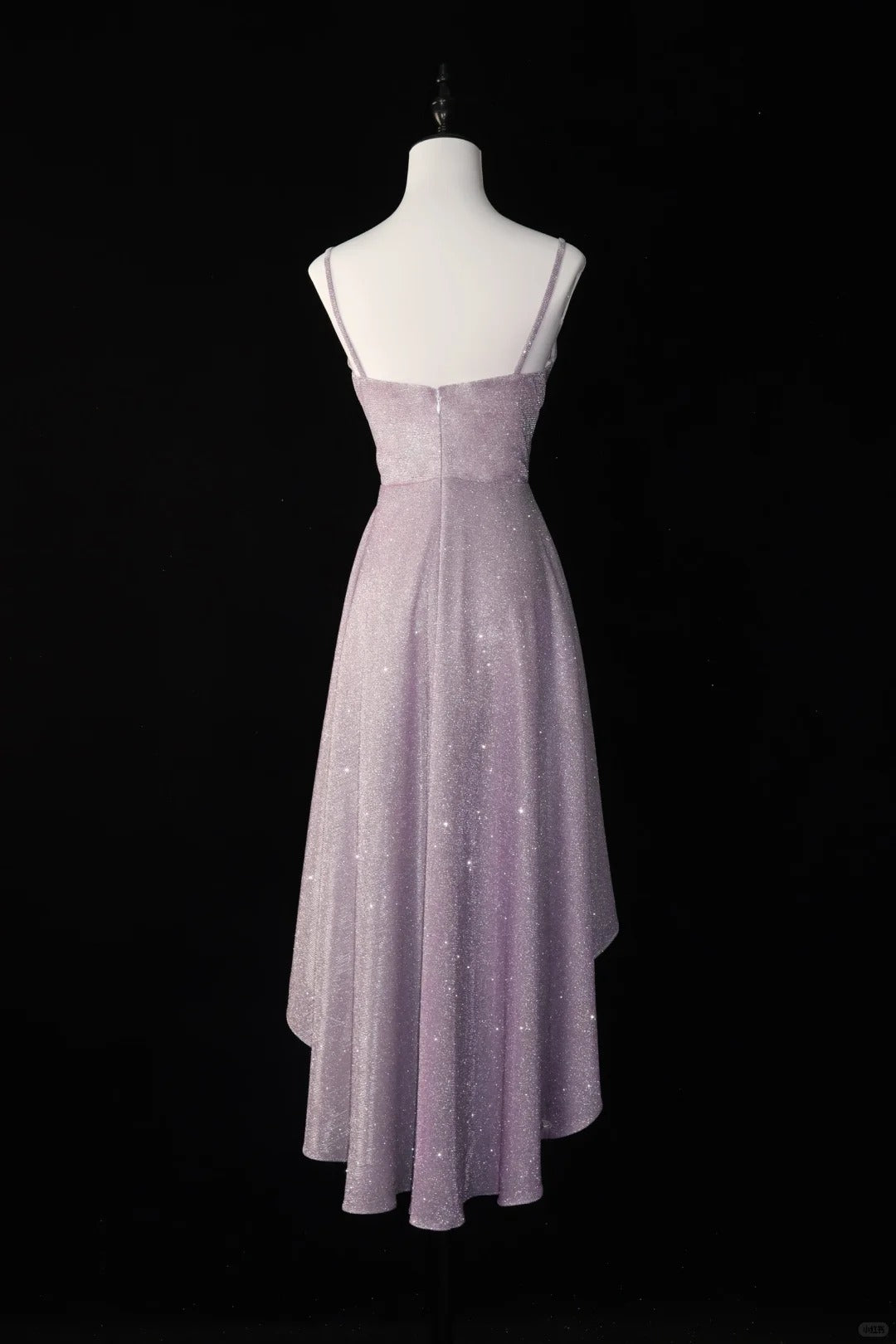 Pink shiny homecoming dress short front and long back satin swing collar smart coming of age ceremony robe daily date prom dress evening dress party dress gh4538