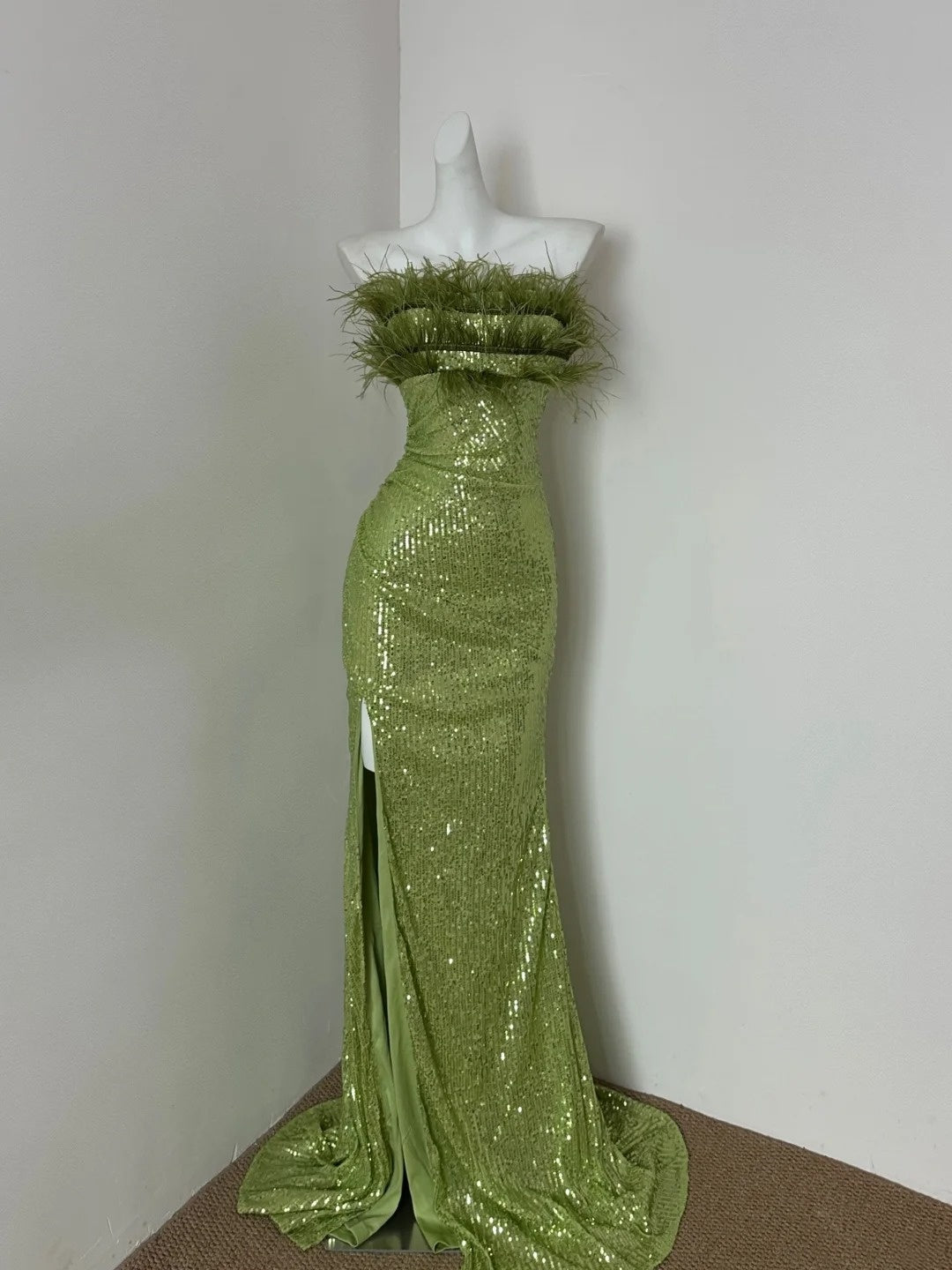 Green shiny fashion sequin long prom dress evening dress party dress gh4836