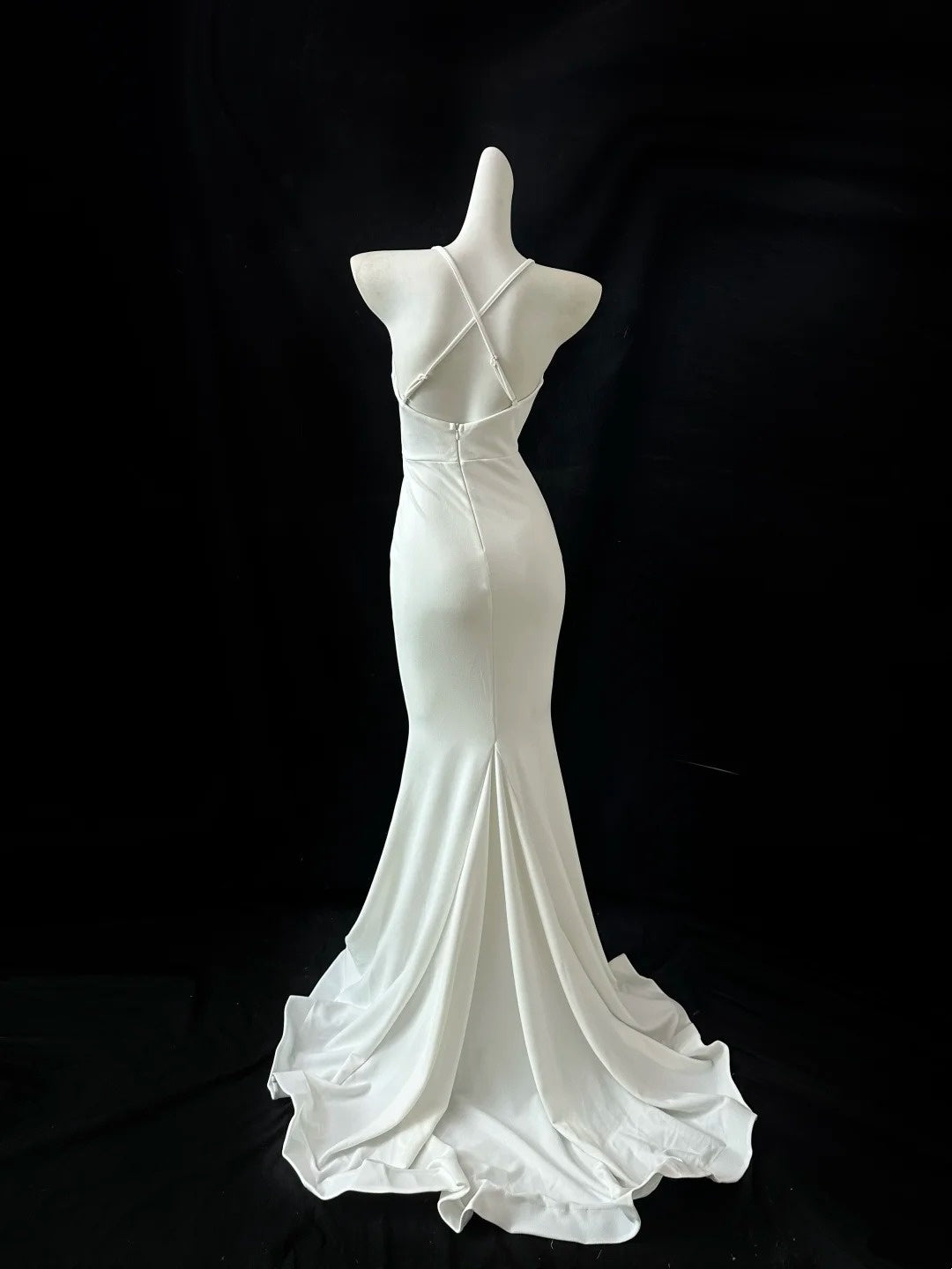 White Fashion Long Satin Prom Dress Evening Dress Party Dress gh4838