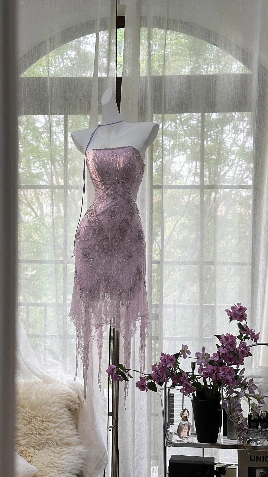 Purple Gorgeous Exquisite Beaded Lace Long Chiffon Homecoming Dress Prom Dress Evening Dress Wedding Party Dress Prom Dress Graduation Date Dress gh3988