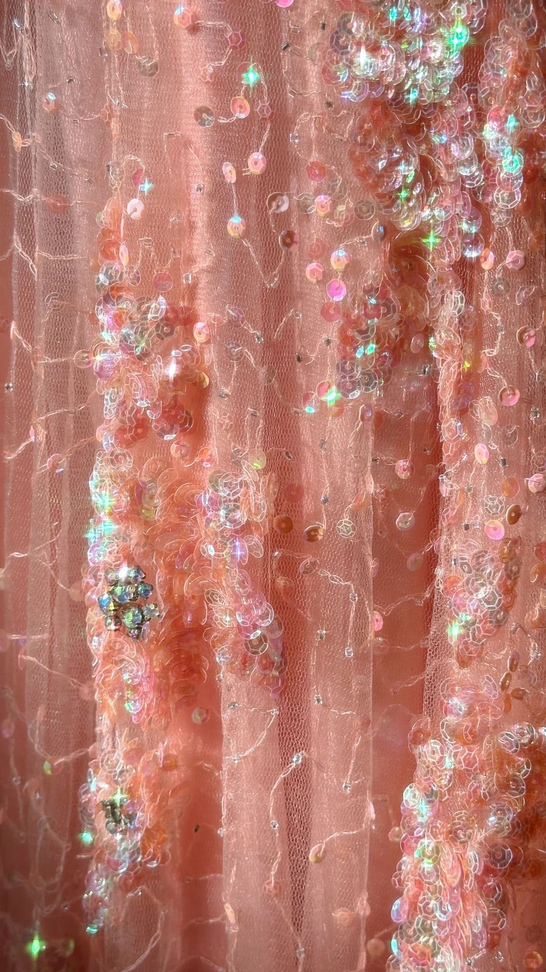 girlhomeshops--Grapefruit-colored vintage luxury exquisite beaded sequin mermaid fishtail long tulle prom dress gh5730