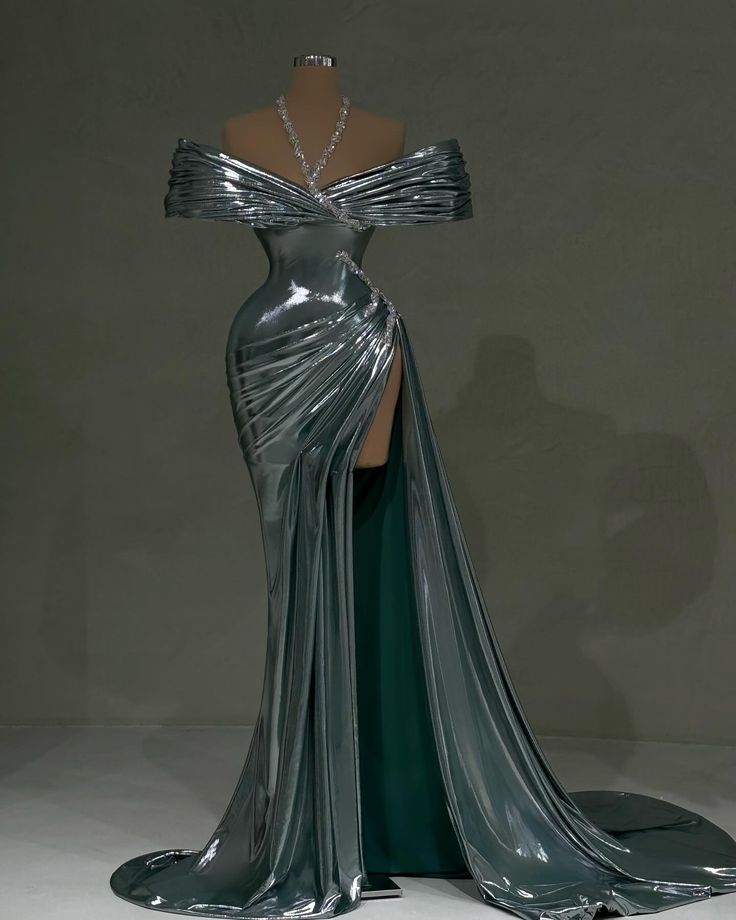 Girlhomeshops-Green rhinestone long satin mermaid sexy prom dress evening dress party dress gh4999
