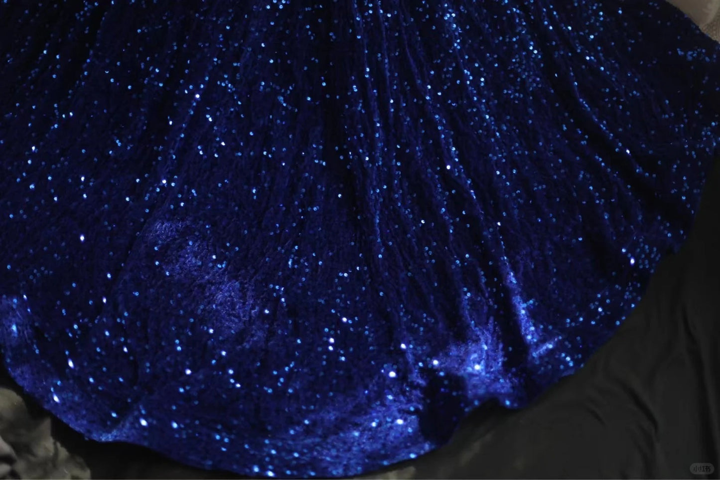 Robe de soirée bleu royal en queue de poisson, en velours, paillettes, perles, fente latérale, plissée, pour mariage, cérémonie, fête d'anniversaire, gh4326