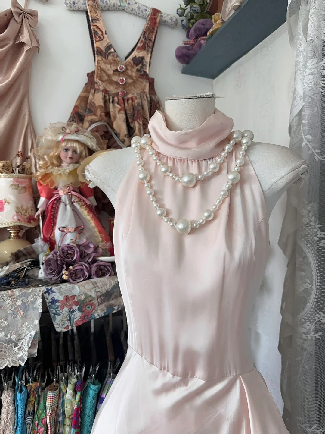 Girlhomeshops-Light pink long chiffon Prom dress evening dress birthday party dress gh5182