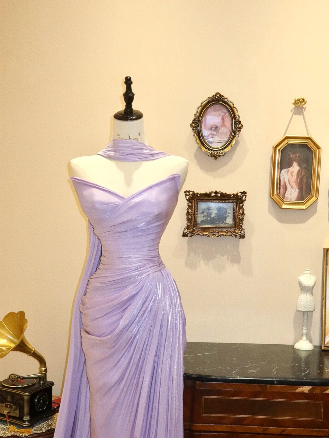 Purple Elegant Beautiful Long Floor Length Satin Ball Gown Evening Dress Party Dress gh4191