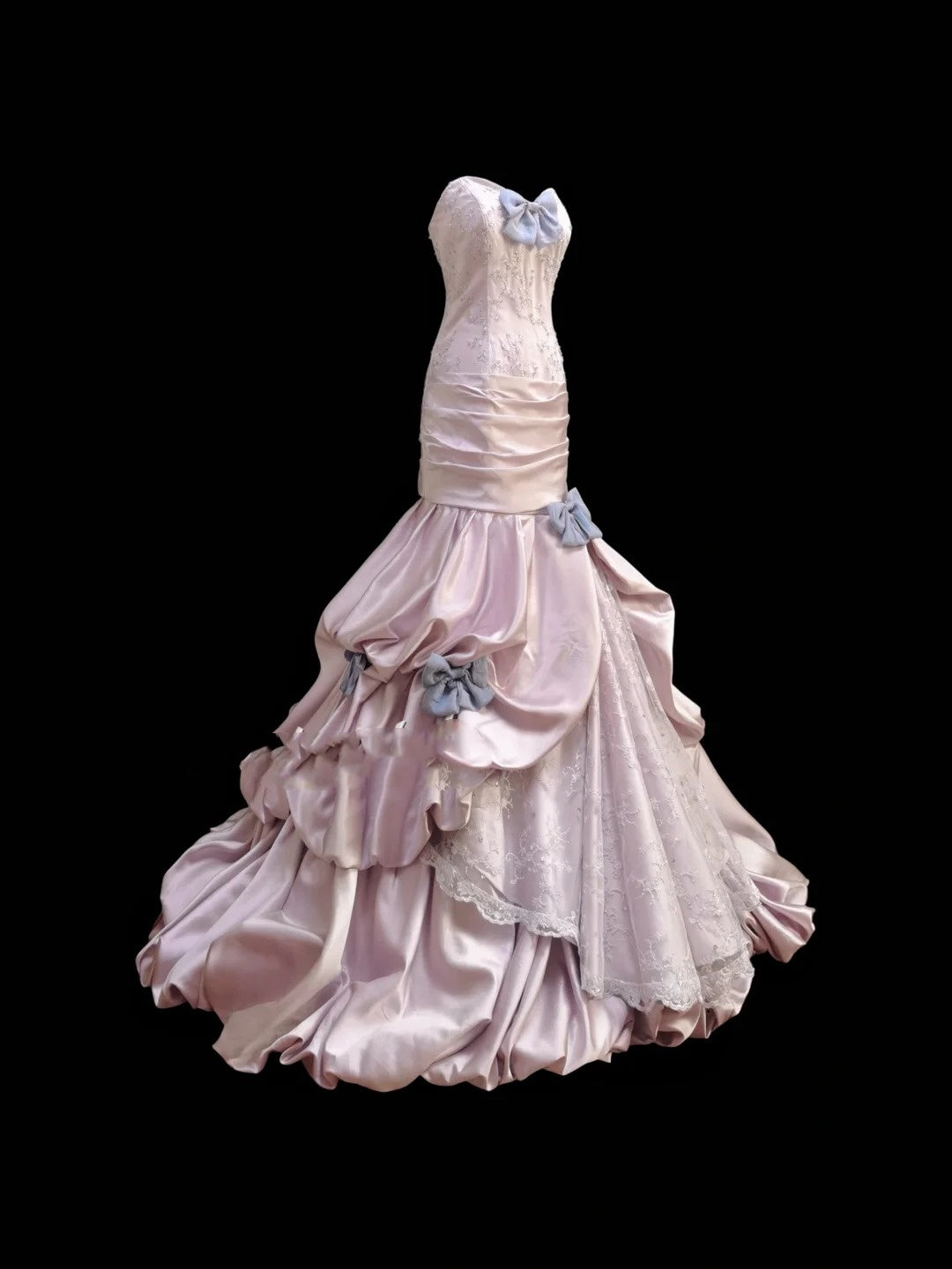 Robe de soirée longue rose avec nœud décoratif et robe de bal longue au sol, robe de cérémonie pour adulte, robe d'anniversaire gh4100