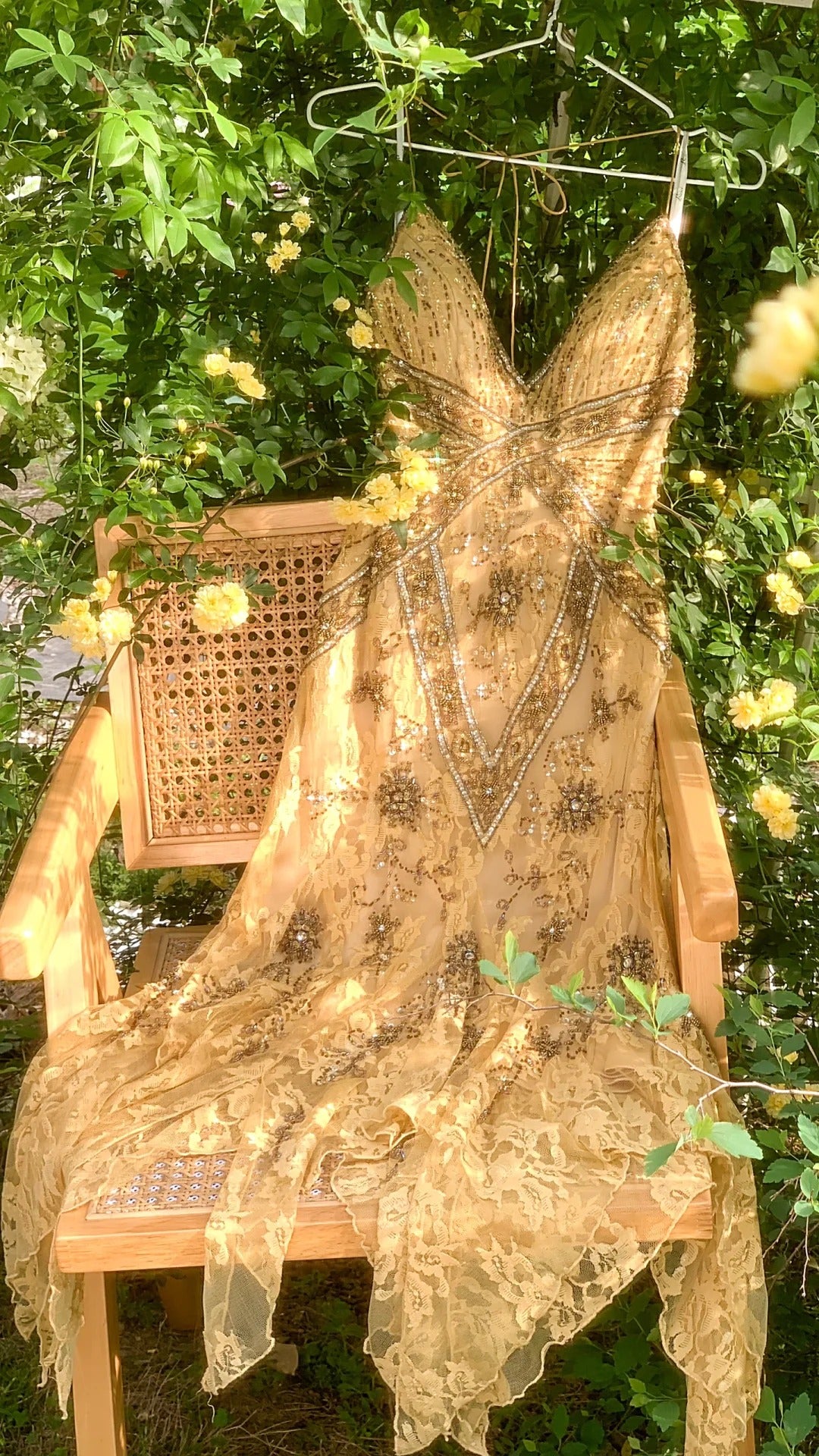 Light yellow brown gorgeous and elegant vintage exquisite beaded long chiffon lace ball dress evening dress birthday party dress prom dress gh3950