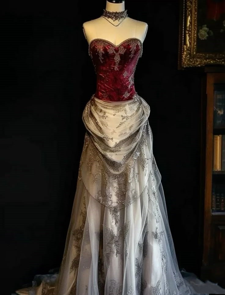 Robe de soirée longue en satin et tulle bordeaux, style rétro, robe de bal gh3442