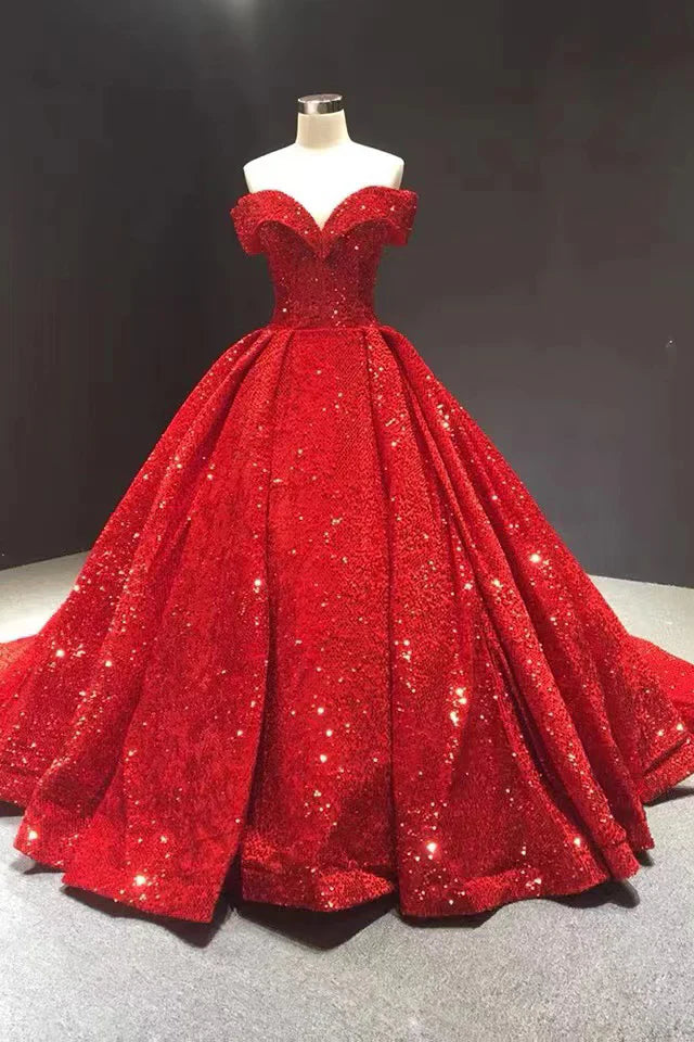 Silver/Red/Green Shiny Gorgeous Sequined Long Prom Dress Evening Dress Off Shoulder Adult Ceremony Dress gh3128