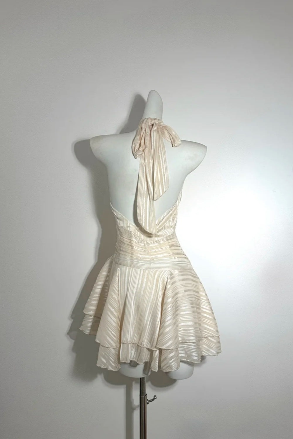 Girlhomeshops--Ruffled Fashion Halter Neck Backless Low Waist Vacation Short Chiffon Homecoming Dress Birthday Party Dress gh5475