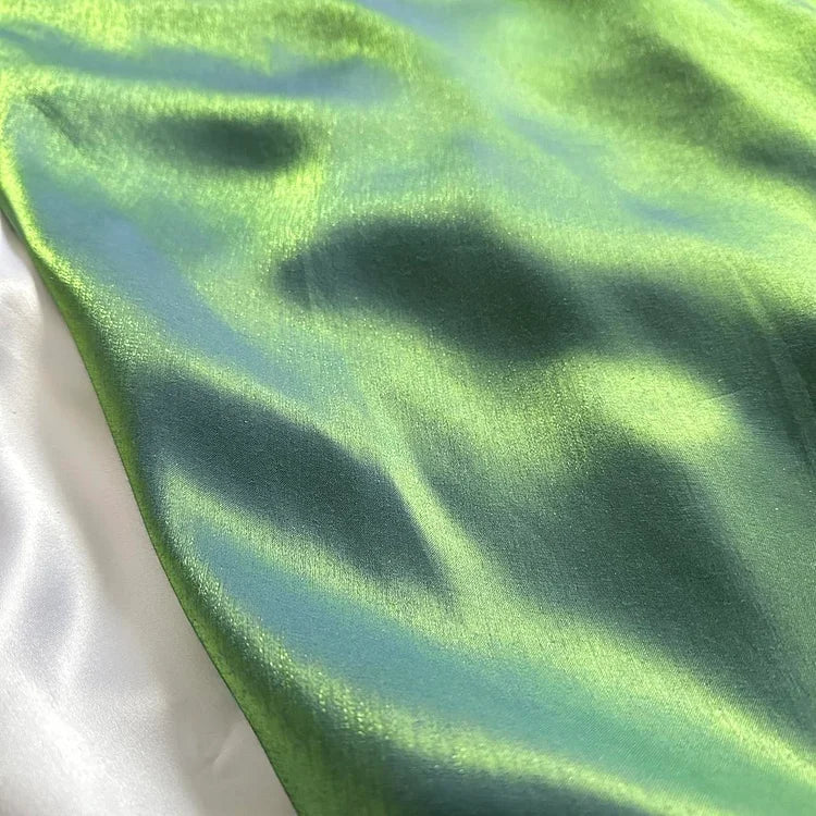 Robe de soirée longue en satin vert brillant, magnifique et élégante, motif floral, robe de bal, robe de fête d'anniversaire, robe de bal, gh4231