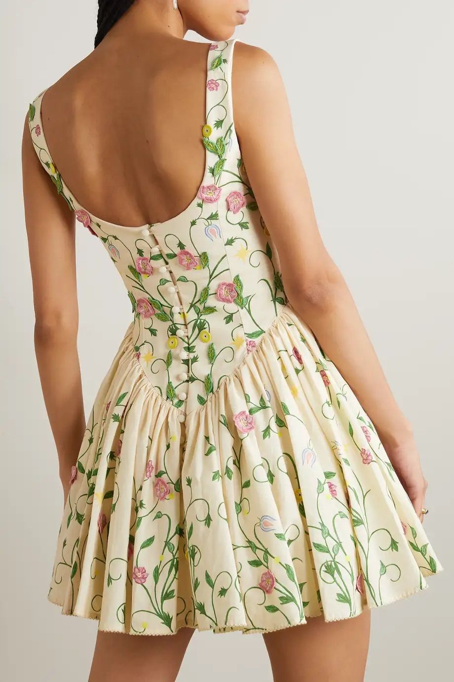 girlhomeshops--Floral short chiffon homecoming dress travel holiday dress gh5712