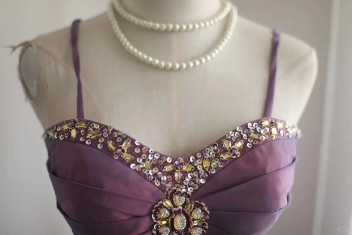 Purple retro palace puffy short homecoming dress princess dress taffeta satin organza handmade beaded adult ceremony birthday party gh4373