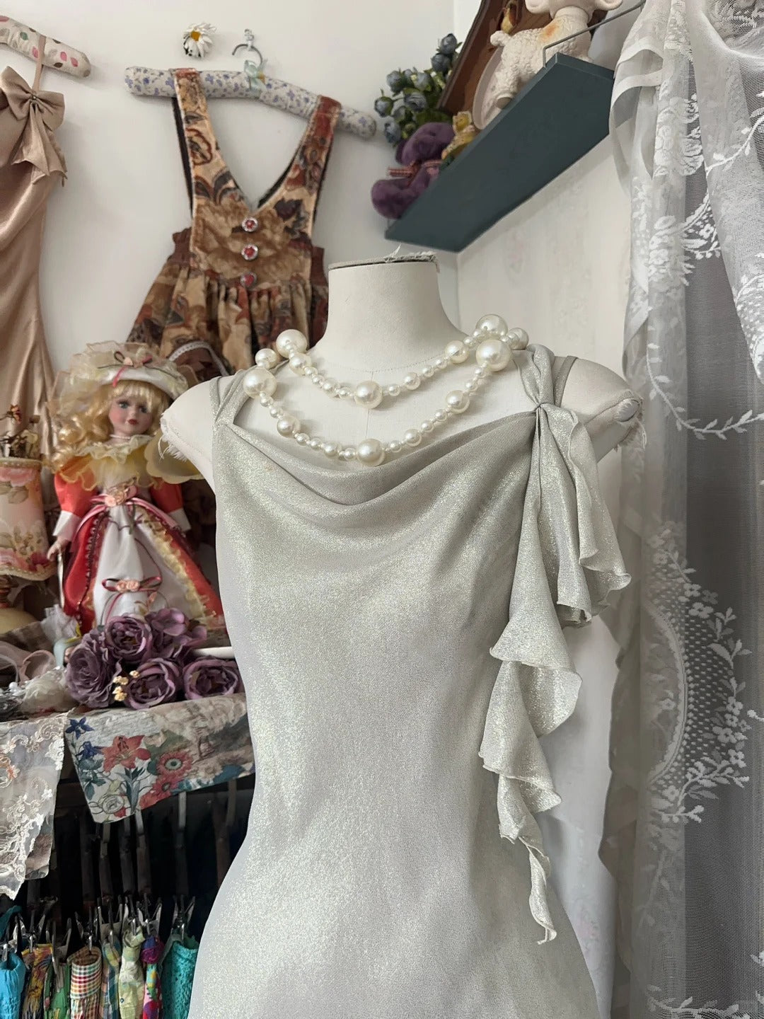 Girlhomeshops-Silver fashion simple elegant long Prom dress evening dress party dress gh5188