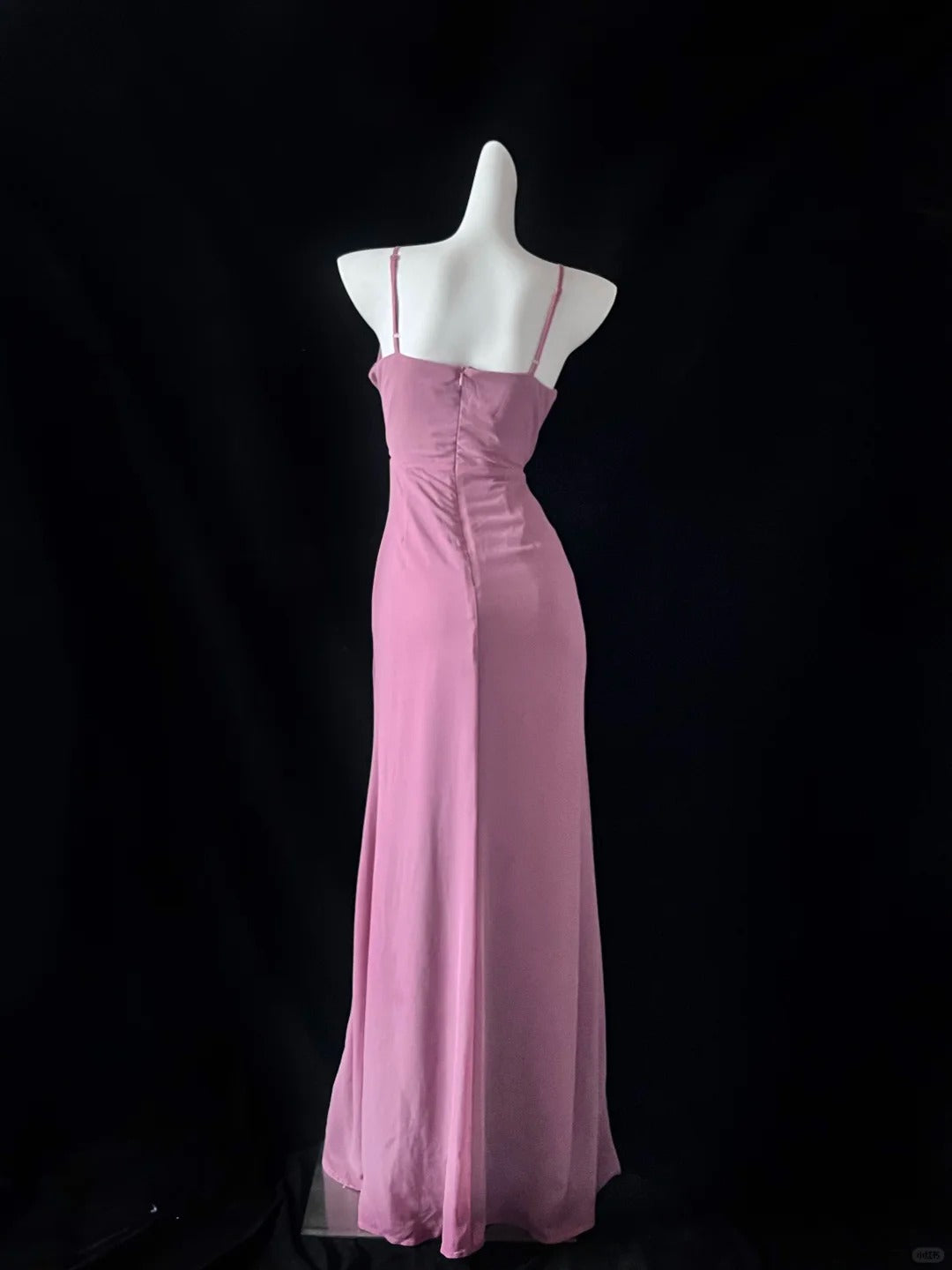 Pink unique stylish elegant spaghetti straps sweetheart neckline long chiffon ruffles floor length ball gown evening gown prom dress gh4075