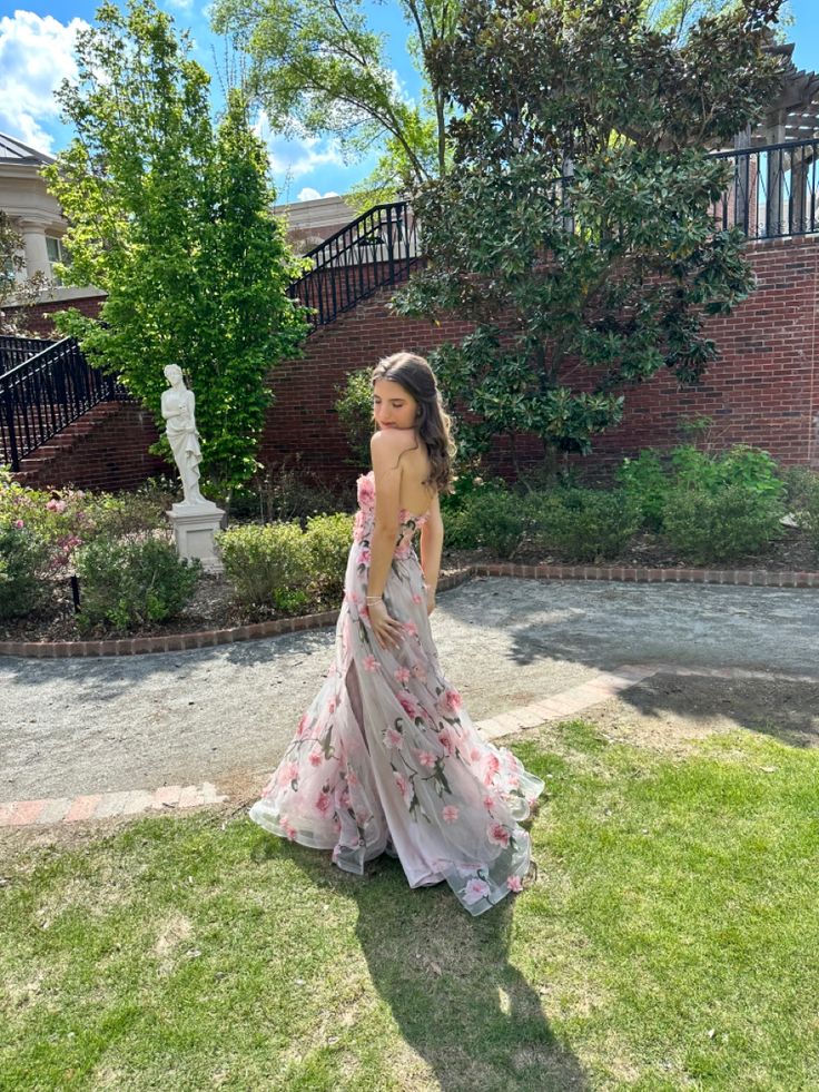 Pink Fashion Elegant Floral Long Chiffon Ball Gown Evening Dress Wedding Guest Party Dress Prom Dress gh3770