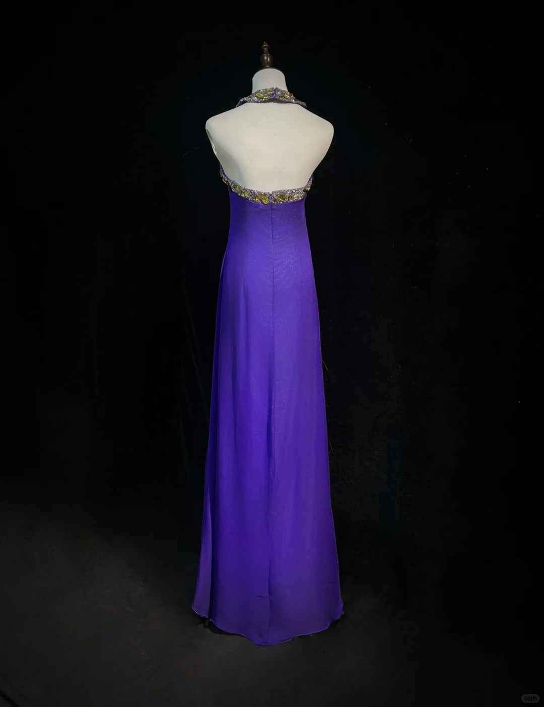 Purple Vintage Fashion Elegant Exquisite Gem Rhinestone Beading Long Floor Length Tulle Ball Gown Evening Dress Party Dress Prom Dress gh3863