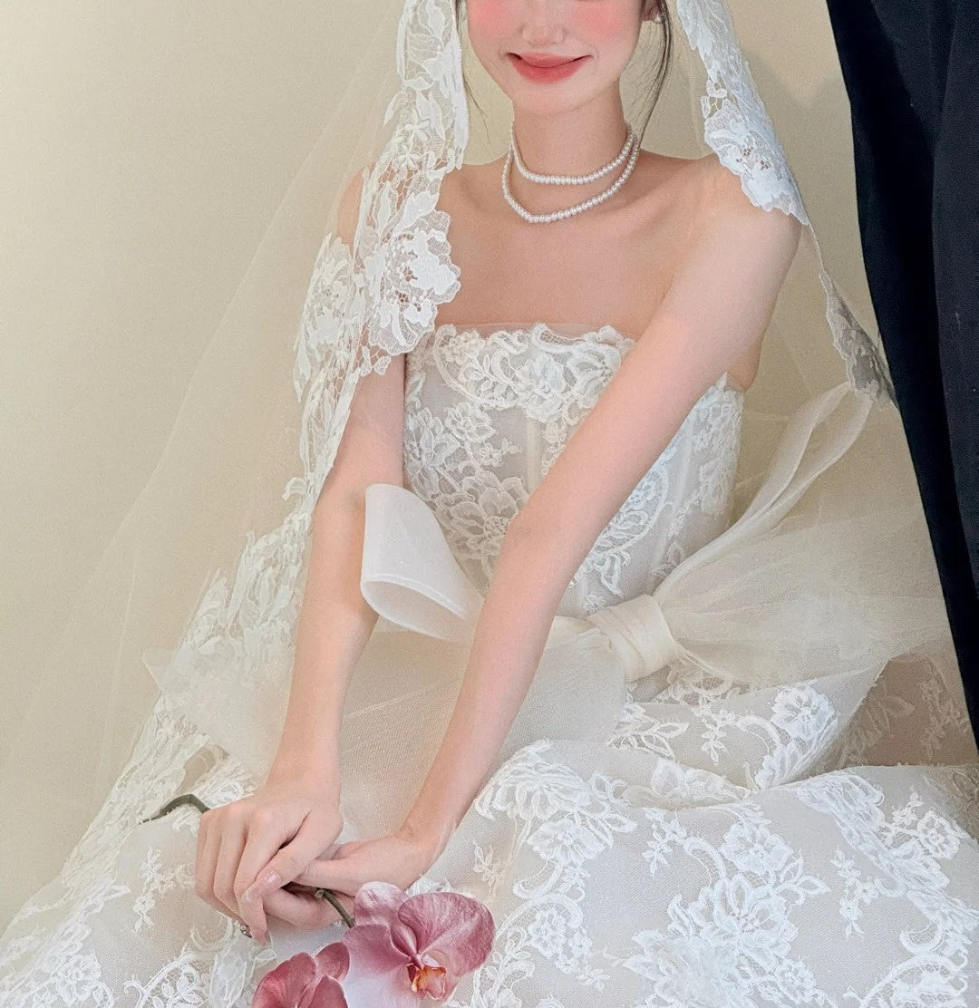 girlhomeshops - Superbe robe de mariée longue en dentelle gh5964