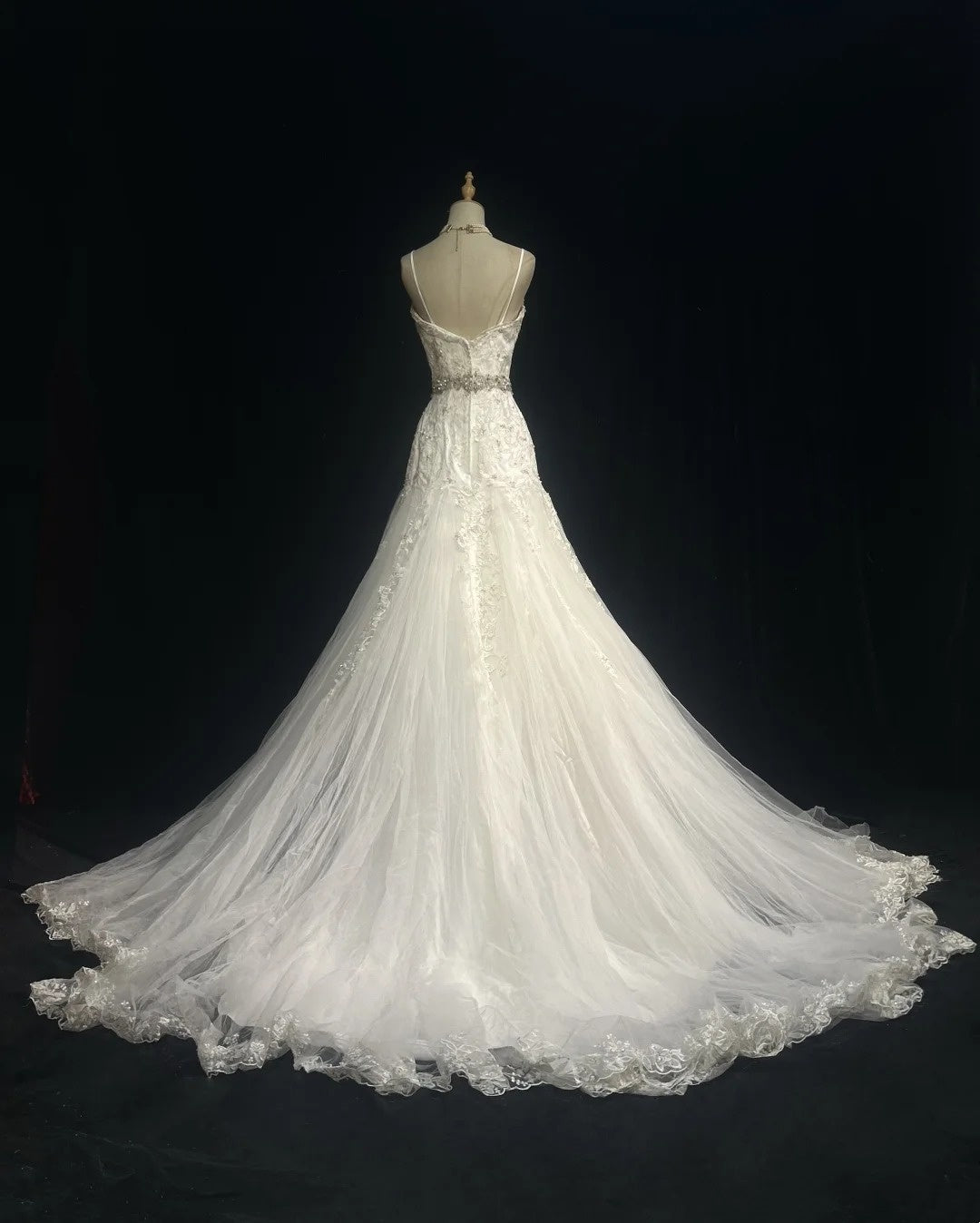 girlhomeshops - Robe de mariée longue en tulle blanc, ornée de perles exquises, magnifique gh6242