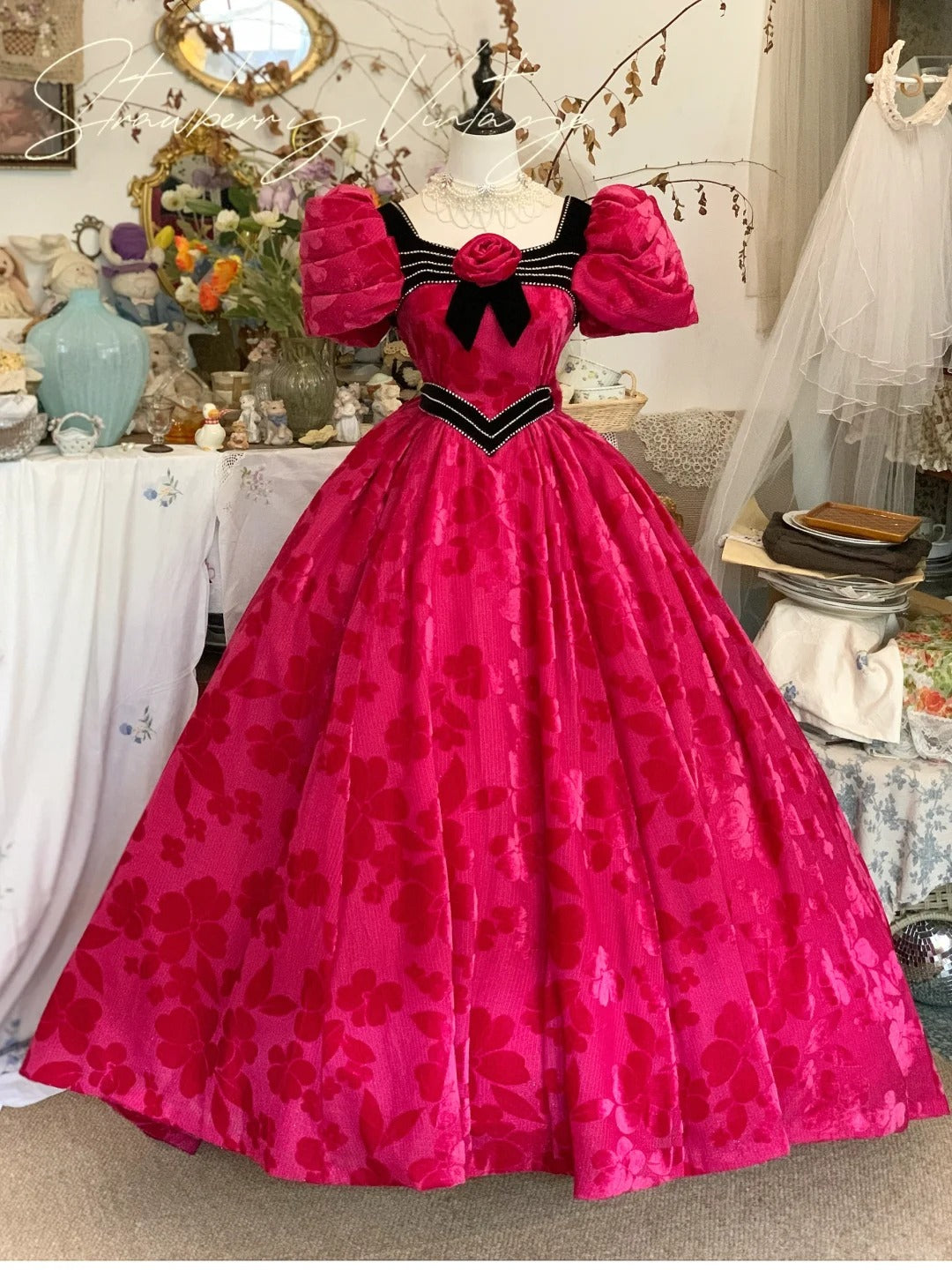Robe de soirée longue en velours rose, robe de bal, robes de Quinceanera, gh4577