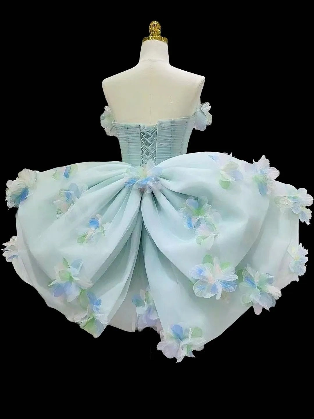 Floral Short Tulle Back-to-School Dress Birthday Dress Party Dress gh6850