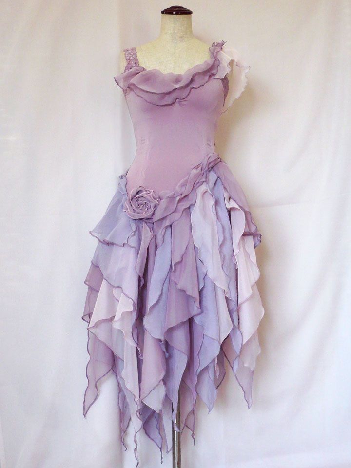 Purple Fairy Floral Elegant Cute Short/Mid-Length Chiffon Prom Dress Homecoming Dress Party Dress Birthday Dress gh4168