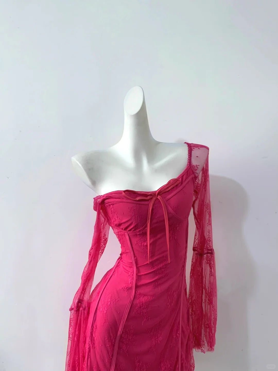 Robe de soirée courte rose en dentelle, tenue de bal, robe de soirée, gh4480