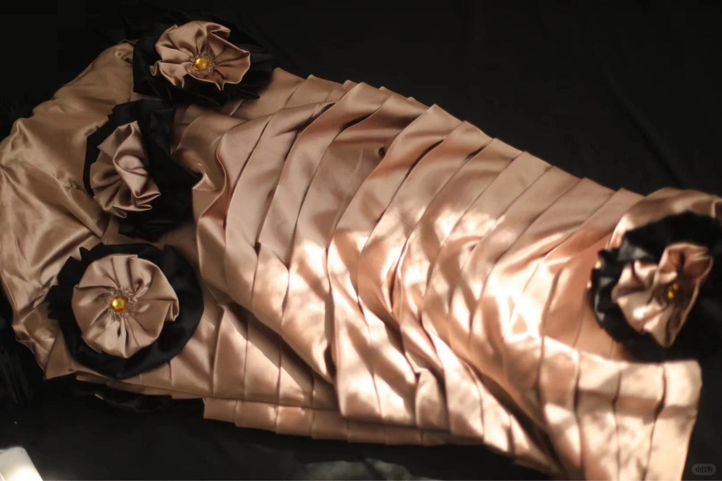 Tea Color Fashion Floral Short Front and Back Length Short Satin Homecoming Dress Fashion Birthday Party Dress Evening Dress gh4816