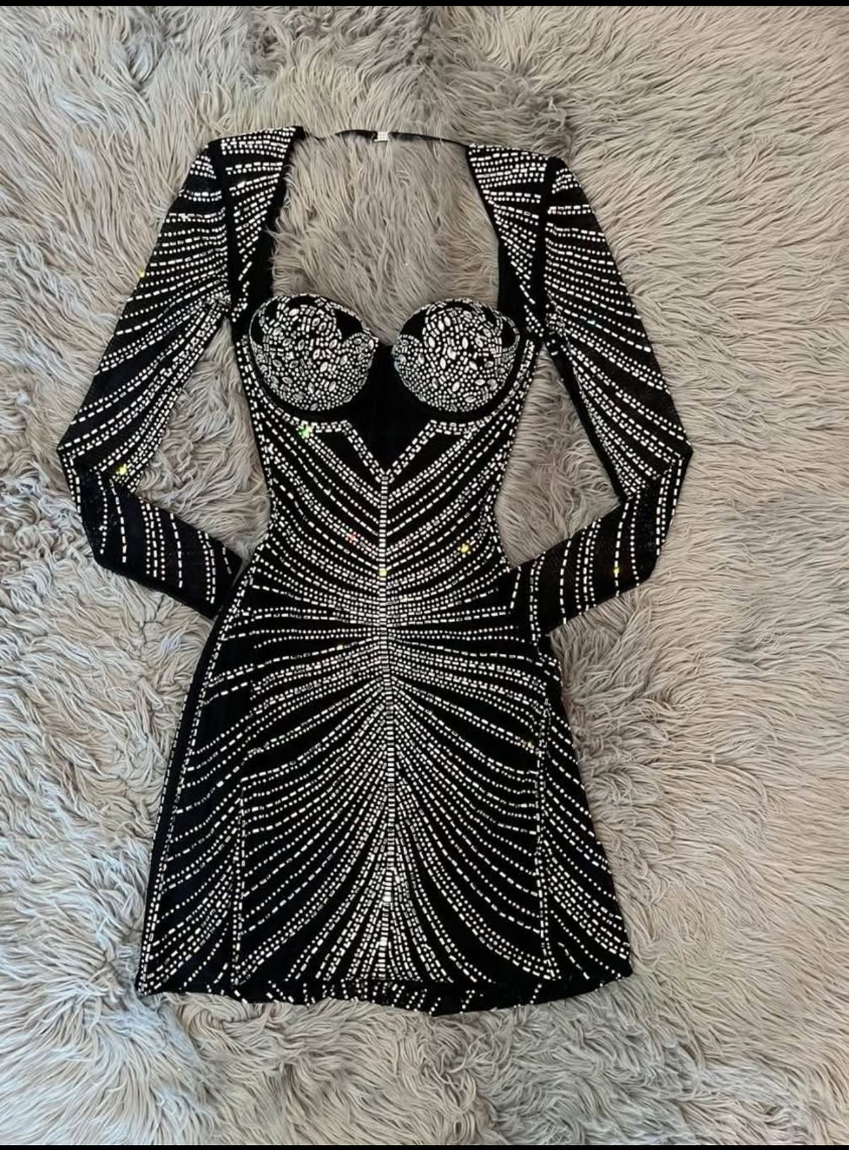 Girlhomeshops-Black gorgeous beaded sparkly short cocktail party dress gh5012