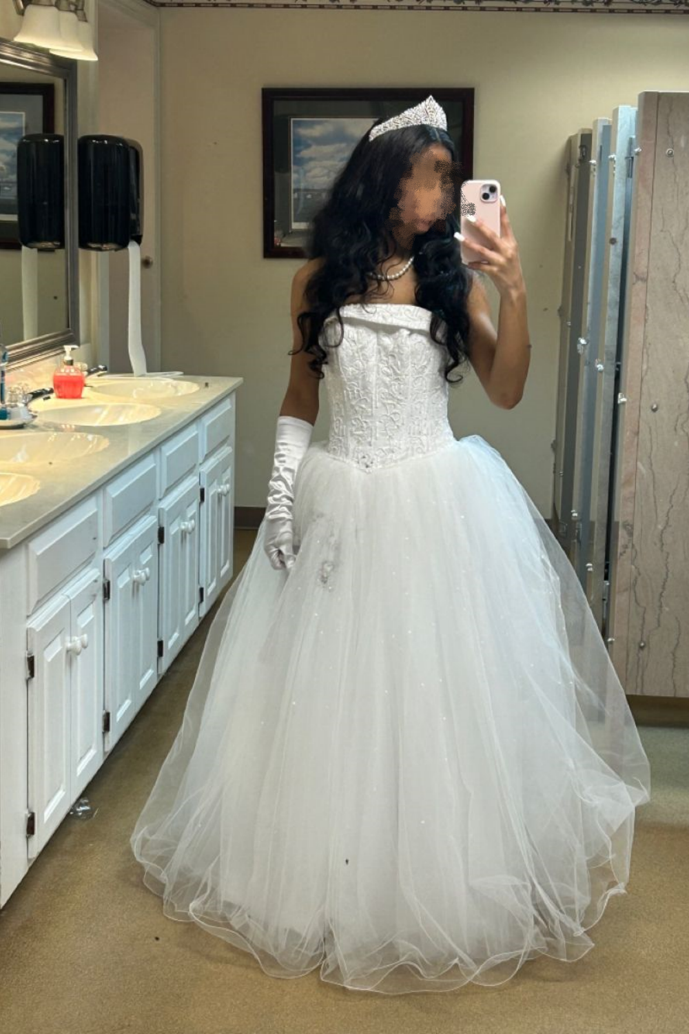 Robe de mariée sans manches en tulle blanc | Robe de bal féérique de luxe brodée sans bretelles pour gala gh6461