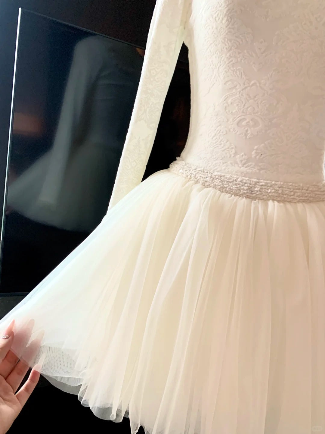 Girlhomeshops - Robe de princesse courte blanche en mousseline de soie, robe de soirée d'anniversaire, robe de huitième année, jupe de ballet petite princesse française gh5296