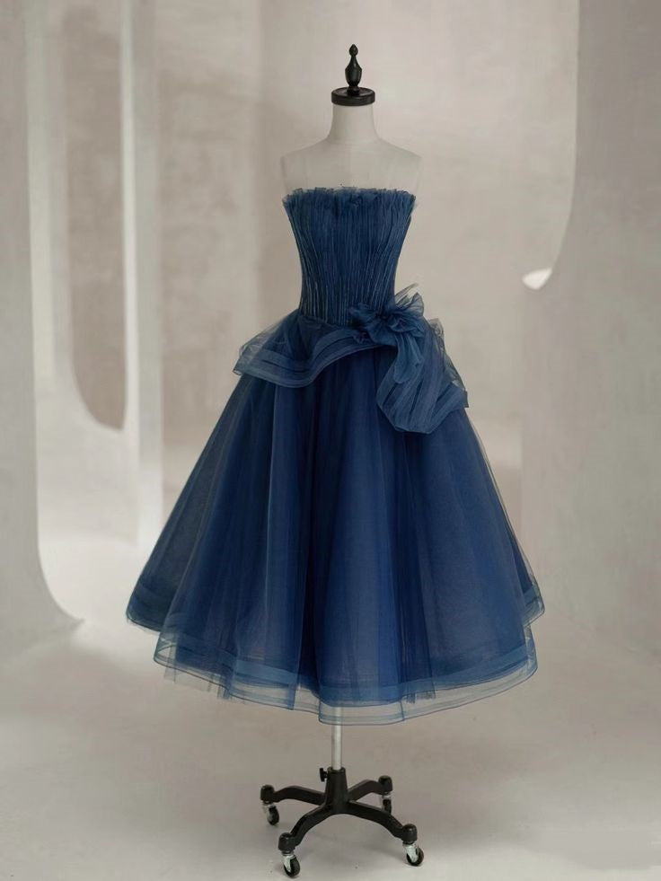 Blue Fashion Elegant Long Tulle Homecoming Dress Prom Dress Evening Dress Party Dress gh3371