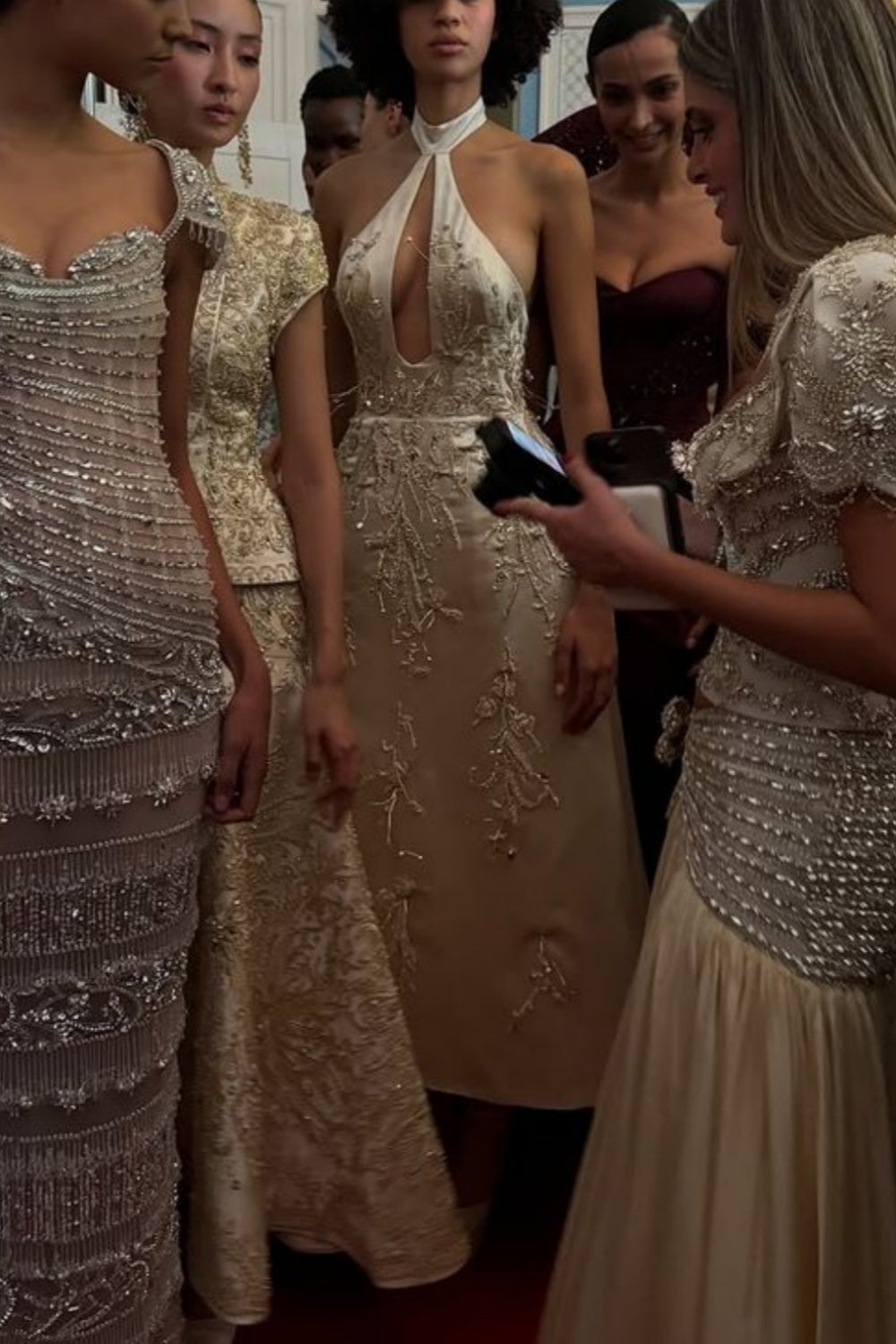 girlhomeshops-NEW STYLE LONG WHITE DRESS WITH DELICATE BEADING AND ELEGANT SATIN STRAPS. Gh6329