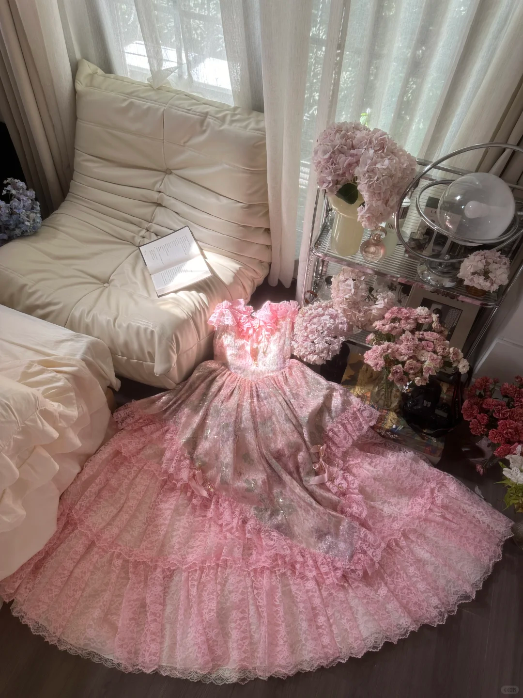 Robe de soirée en tulle rose, élégante et exquise, en dentelle florale, longue, princesse, robe de bal, robe d'anniversaire, robe de cérémonie pour adulte, gh4032