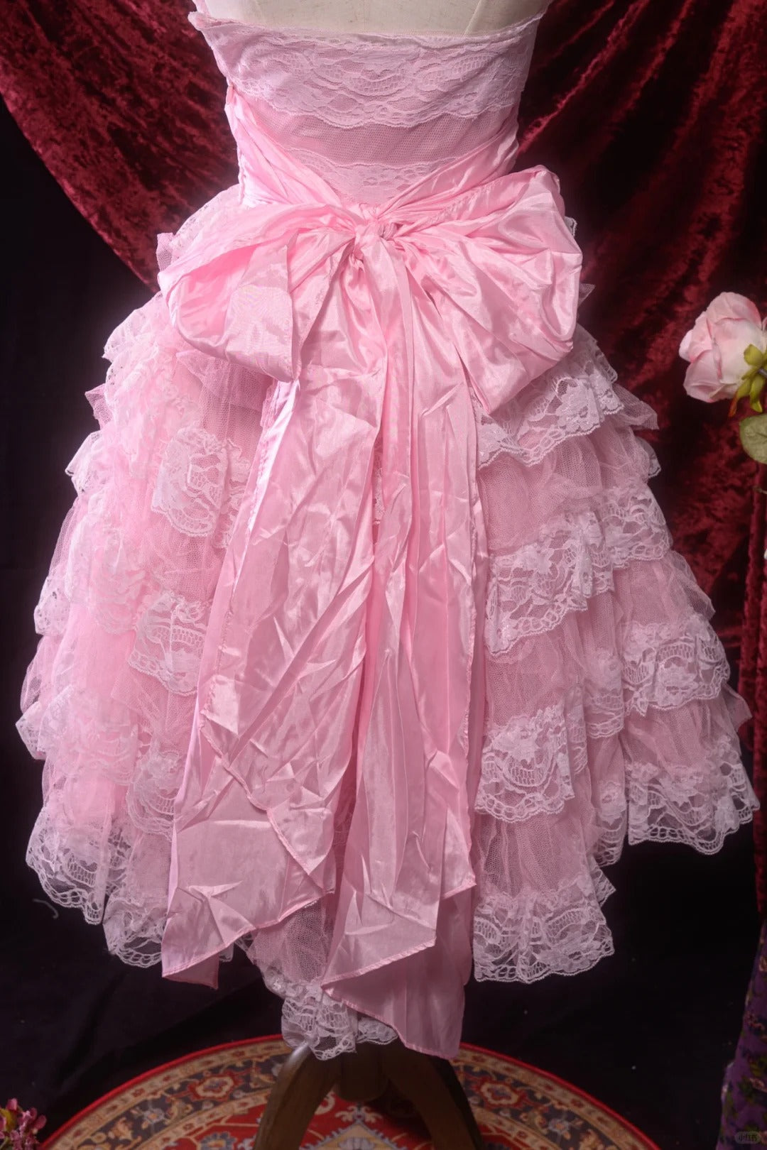 Pink Sweet Lace Homecoming Dress Vintage Prom Dress Birthday Dress gh4540