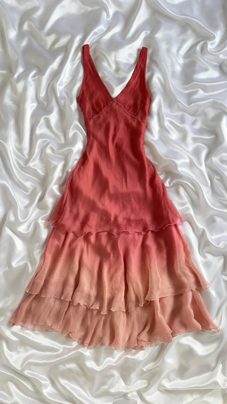Peach Pink Homecoming Dress Ombre Midi/Short Ruffle Birthday Dress gh4449