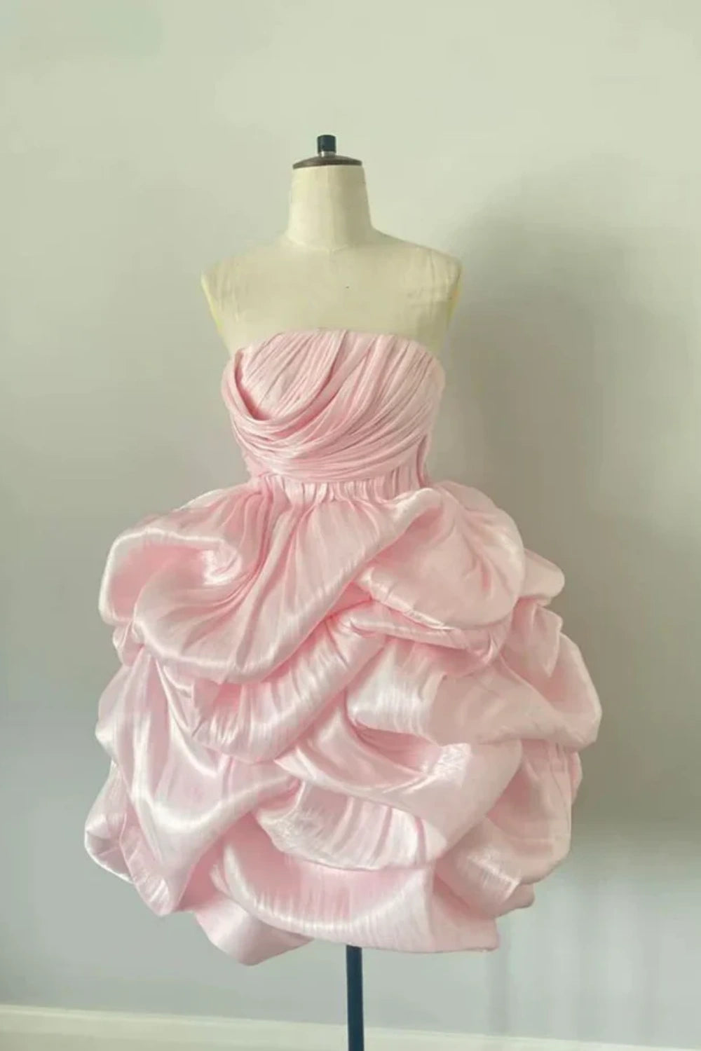 girlhomeshops--Gorgeous Homecoming Dress Pink Sweet Prom Dress Off-the-shoulder Satin Short Homecoming Dress 17th Birthday Outfit gh5661