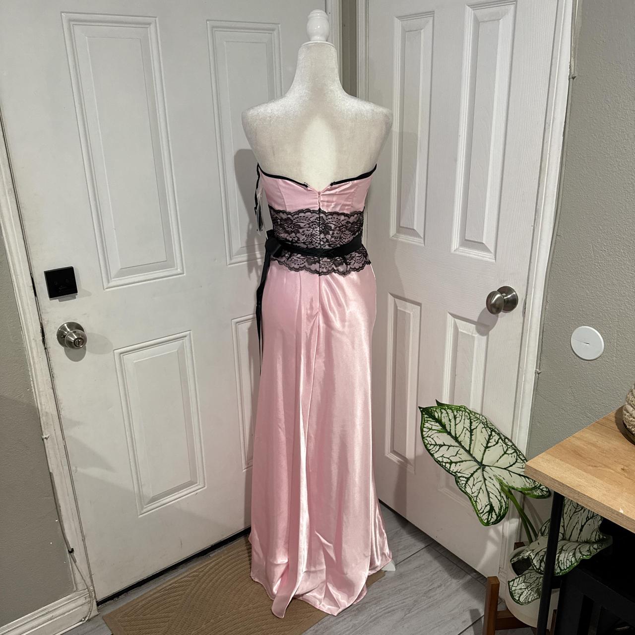 Robe de bal longue en satin rose/vert en dentelle, robe de soirée, robe de remise de diplôme gh4566