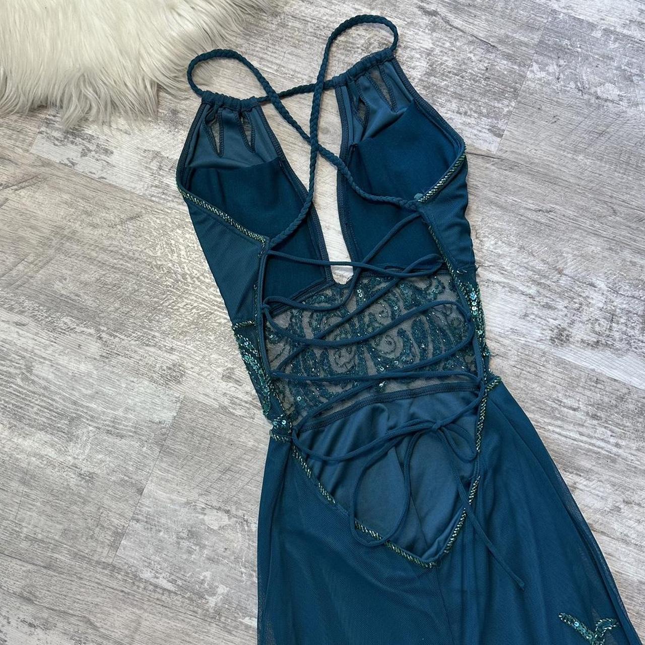 Magnifique robe de soirée longue en mousseline de soie, bleu sarcelle, avec perles exquises, robe de bal, robe de fête d'anniversaire, gh3808