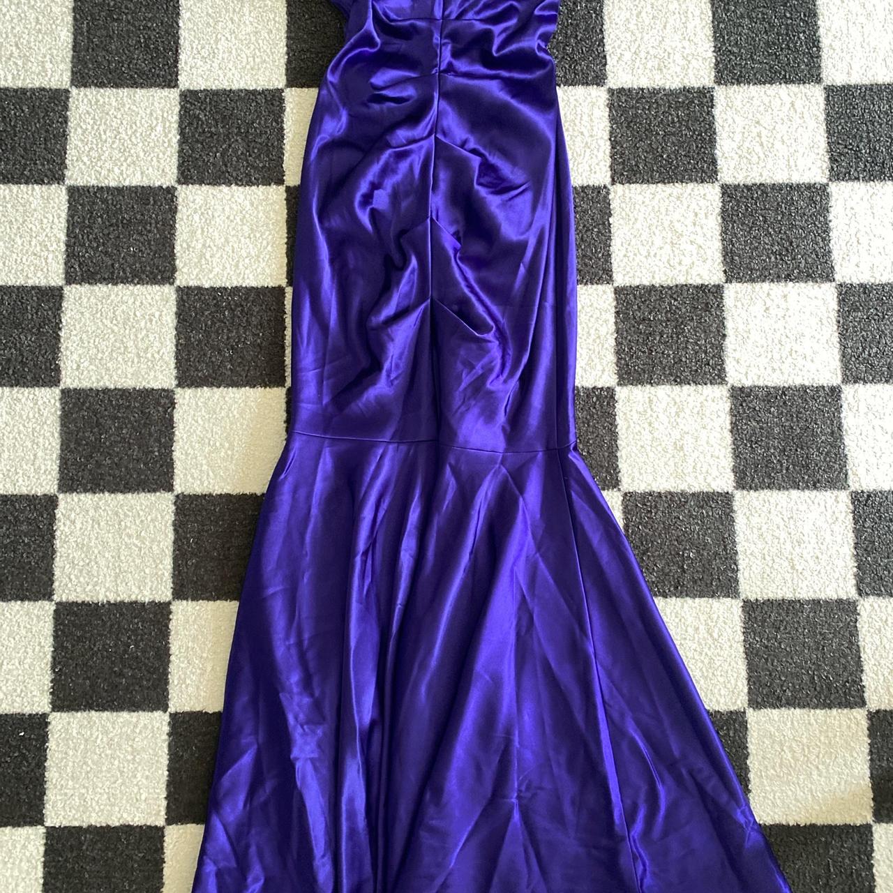 Robe de soirée longue en satin violet foncé, élégante, vintage, strass brillants, robe de bal, robe de fête d'anniversaire, robe de bal, gh3956