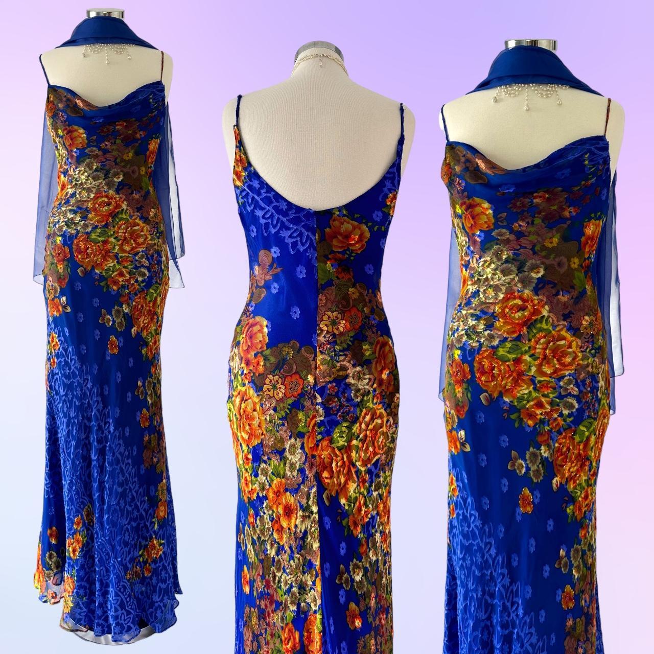 Royal Blue Elegant Vintage Fashion Flower Long Chiffon Fairy Evening Gown Party Dress Prom Dress gh3596