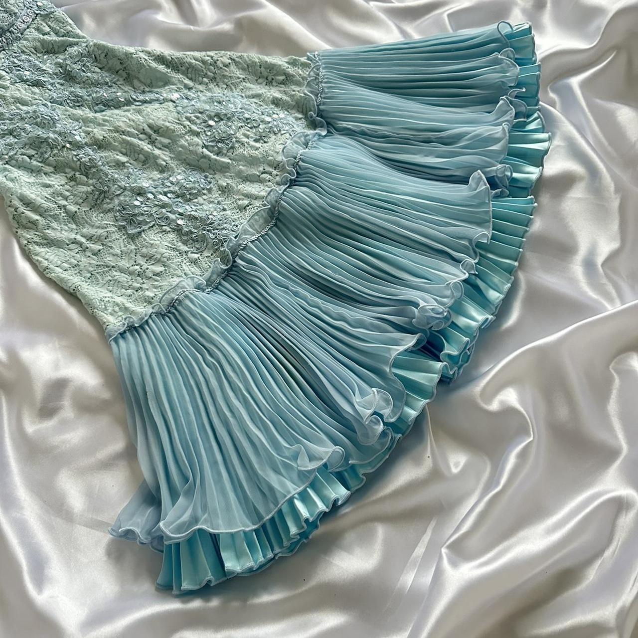 ❄️✨Robe de soirée bleu poudré, scintillante, charmante, rétro, princesse, superbe, unique, à la mode, belle, élégante, délicate, courte, en dentelle, paillettes, robe de bal, robe de soirée, robe de fête d'anniversaire, robe de bal gh3916