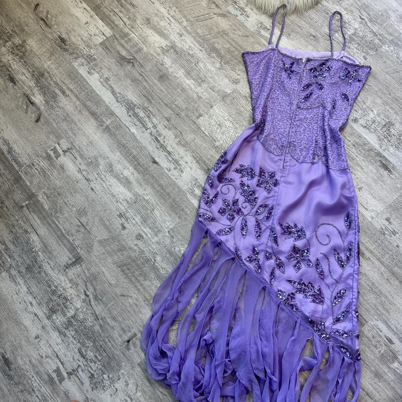 Purple Vintage Fairy Exquisite Floral Sequined Ribbon Cute Long Prom Dress Evening Gown Party Dress gh4302