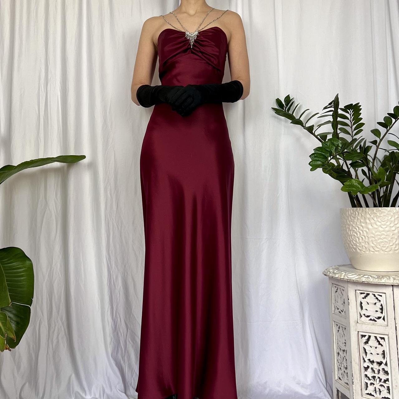 Burgundy Red Gorgeous Retro Fashion Rhinestone Gown Sweetheart Neck Long Satin Ball Gown Evening Gown Party Dress Prom Gown gh3715