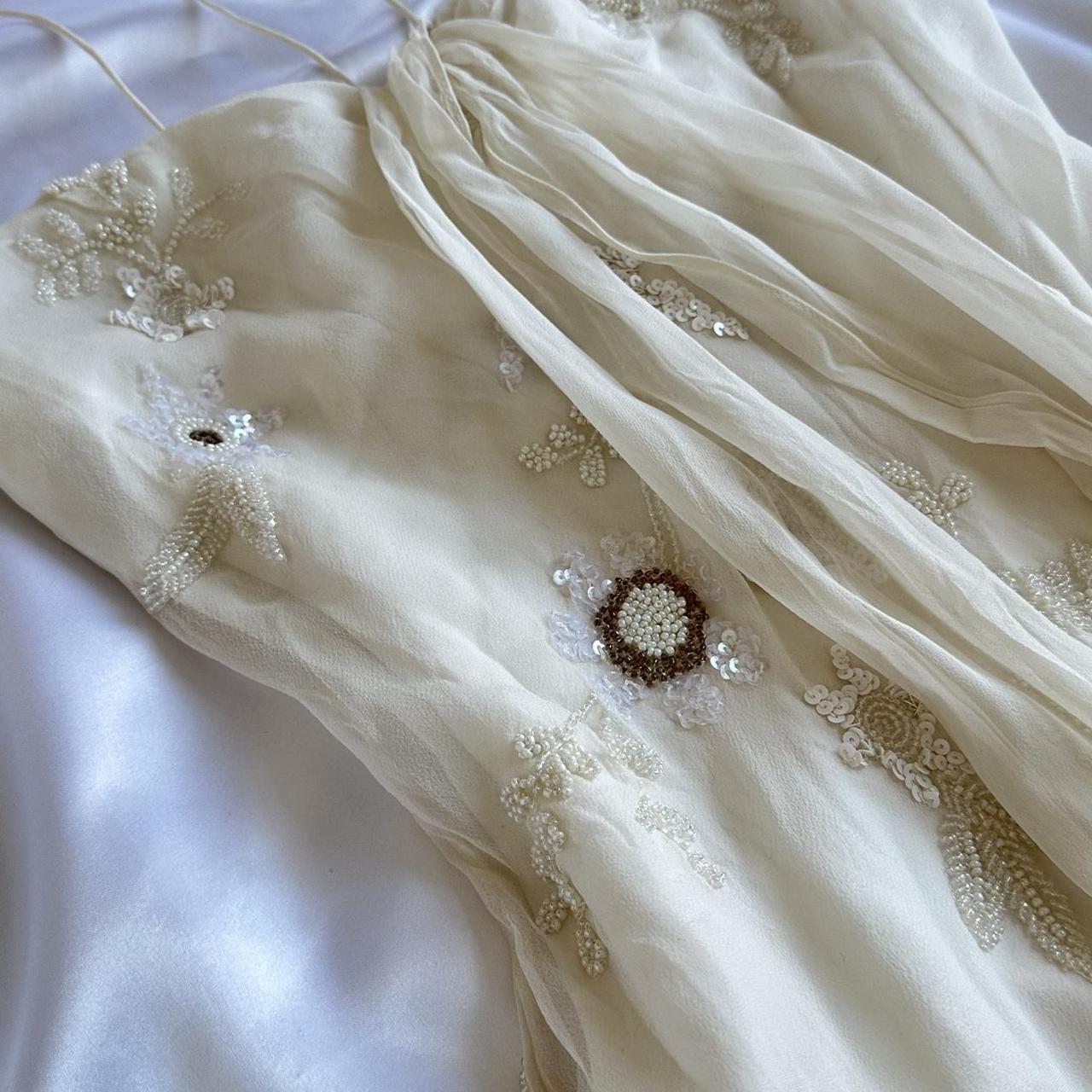 Ivory gorgeous light delicate beaded spaghetti straps long chiffon ball gown evening dress party dress gh3336