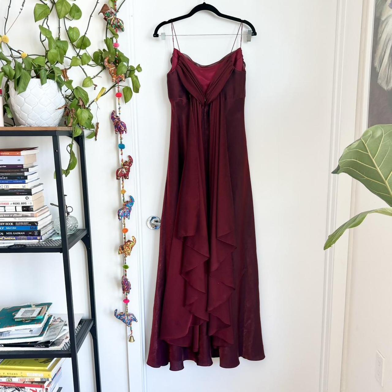 Burgundy vintage elegant a-line spaghetti strap sleeveless long formal floor-length ball gown prom dress evening gown party dress gh2972