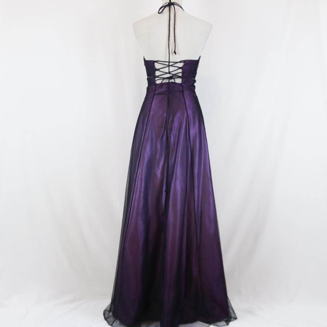 Purple Vintage Fashion Ombre Beaded Empire Waist Halter Long Elegant Prom Gown Evening Gown Party Dress gh3603
